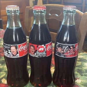 3 Coca Cola classic nascar sealed bottles 1998/99